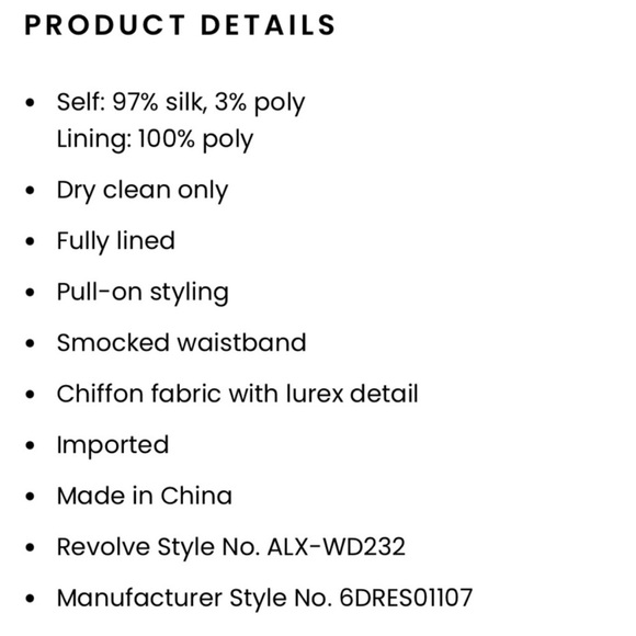 NWOT A.L.C. Bardot Silk Dress in Black and Red Multi - Picture 9 of 9